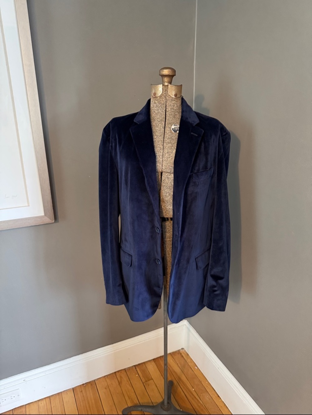 Nautica Men's Navy Blue Velvet Blazer